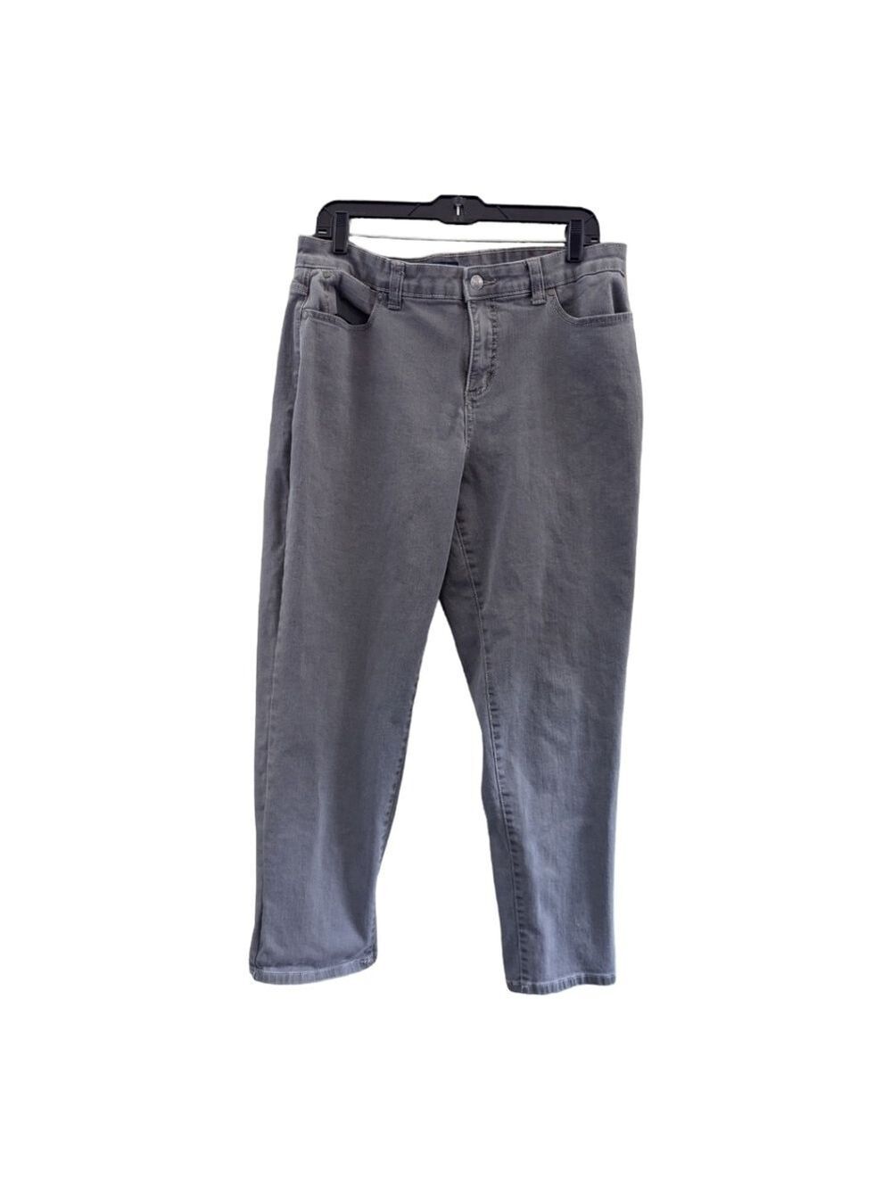 Talbot's Simply Flattering 5 pocket gray jeans Size 14 Waist 34" Comfort Stretch